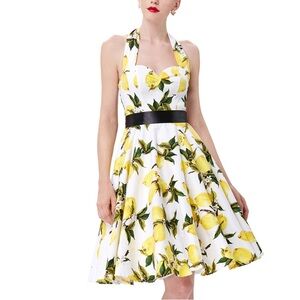 Grace Karin Lemon Halter Dress